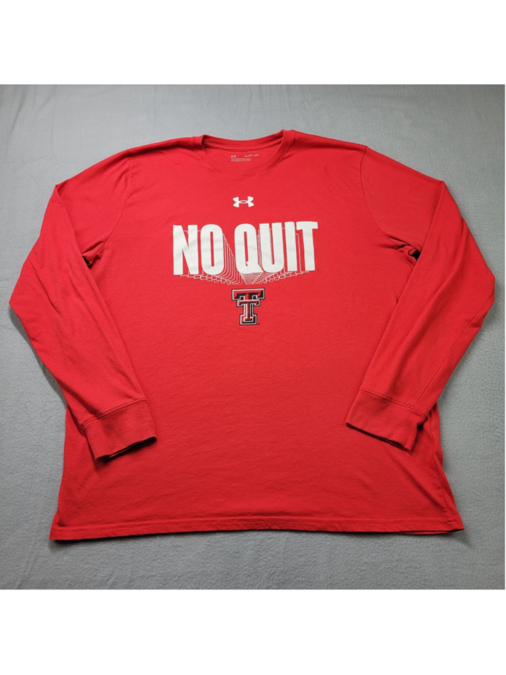 Texas Tech Red Raiders Under Armour T-Shirt Size 2XL No Quit Long Sleeve Tee